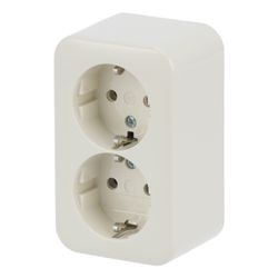 Busch Jäger Duro 2000 AP Schuko 202 EAP/11 2fach Doppelsteckdose 16 A weiß... BJ-2TKA00003933 6438199005782 (Abb. 1)