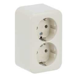 Busch Jäger Duro 2000 AP Schuko 202 EAP/11 2fach Doppelsteckdose 16 A weiß... BJ-2TKA00003933 6438199005782 (Abb. 1)