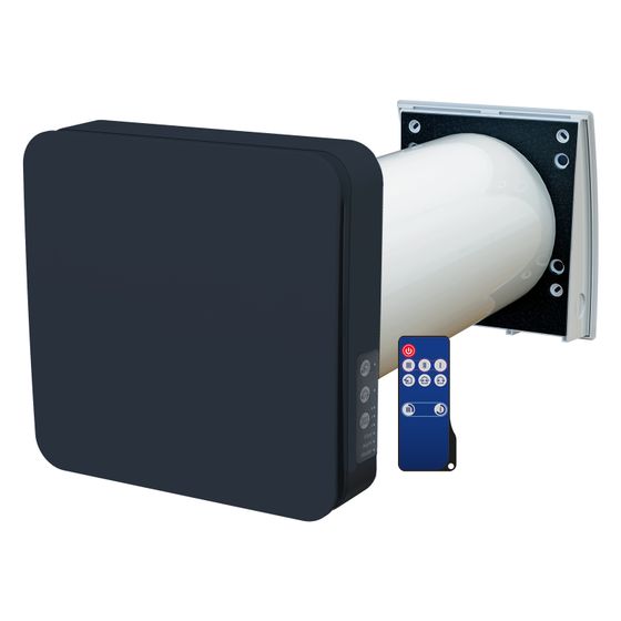 Blauberg Lüftungsanlage dezentral Vento inHome S11 W, 50m3/h, 230V, DN 160, Kunststoff, Schwarz