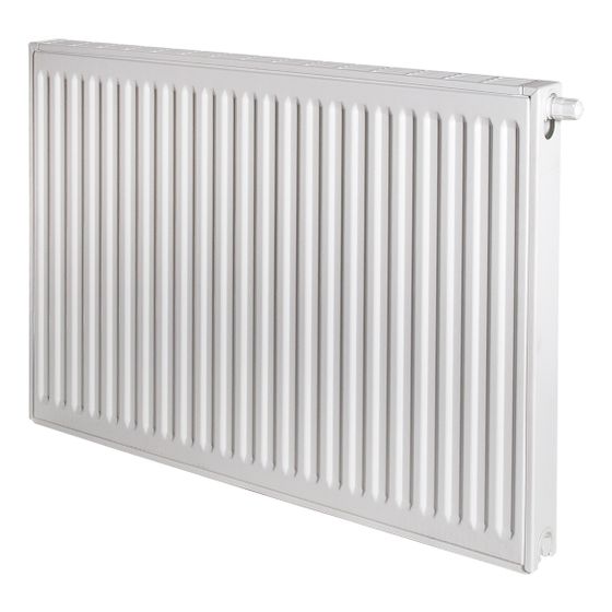Brötje Ventil-Flachheizkörper EuroProfil Excellent Typ 21 E 300x72x400mm, profilierte Front, Weiß, rechts, 186W bei 70/40/20