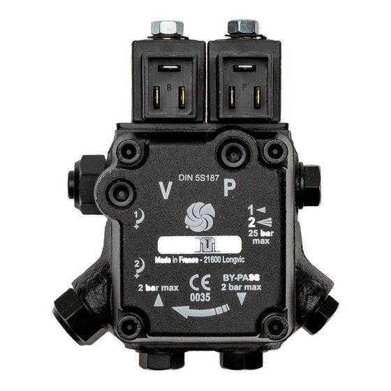 Brötje Pumpe AT2 65C, mit 2 Magnetventilen, 8–25bar, Q 75kg/h, 70W bei 10bar