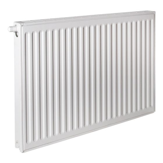 Brötje Ventil-Flachheizkörper MidiProfil Typ 21 400x70x1100mm, profilierte Front, Weiß, links, 534W bei 70/40/20 Grad C