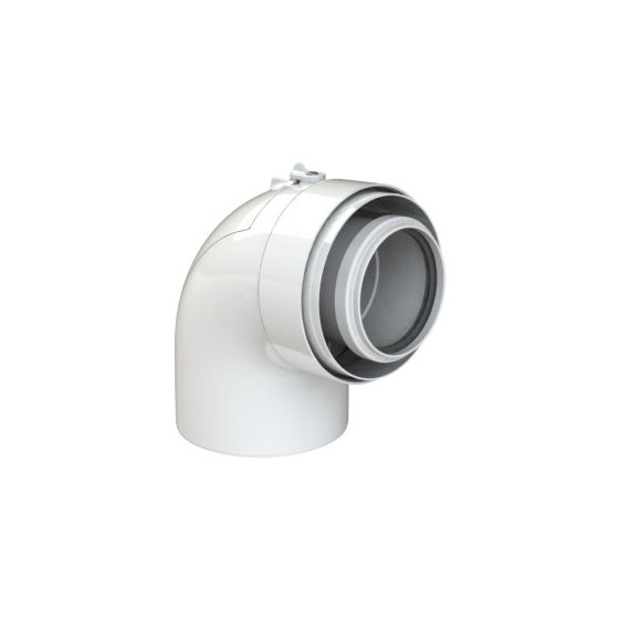 Brötje Langmuffe konzentrisch DN 60/100, K60 KRA250 AL/PPS, Weiß