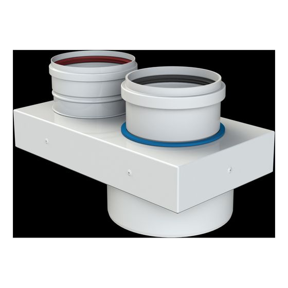 Brötje Adapter AGZ 60/100 für getrennte Zuluft-/Abgasführung, DN 60/100 auf DN 80