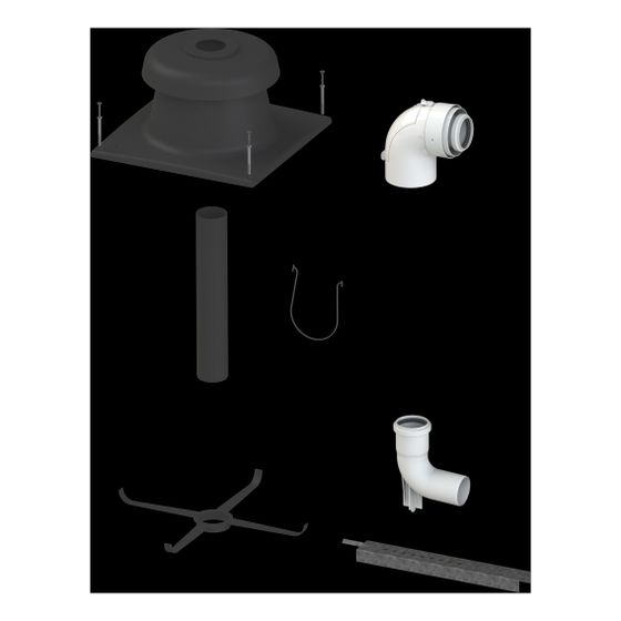 Brötje Zubehörpaket Abgas KAS 60/1, Grundbausatz DN 60/100, Verlängerungsrohren, Schornsteinanschlussstück, Abstandshalter