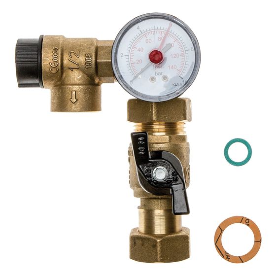 Brötje Sicherheitsventil 6 bar mit Manometer