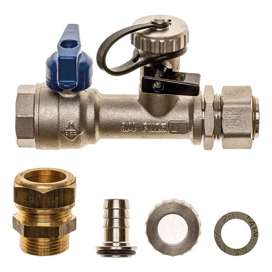 Brötje Kugelhahn für Rücklauf, 22mm für IAS 2, 907422