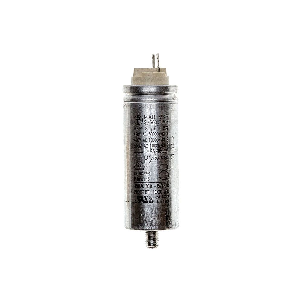 Brötje Motorkondensator 8uF 400V DB, mit Flachstecker, Bolzen M8... BROETJE-611756 4017042611756 (Abb. 1)
