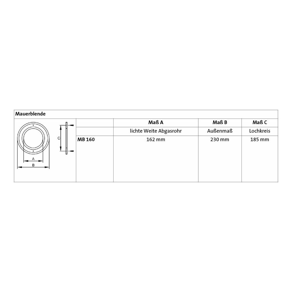 Brötje Mauerblende DN 160, 654920... BROETJE-654920 4017042654920 (Abb. 3)