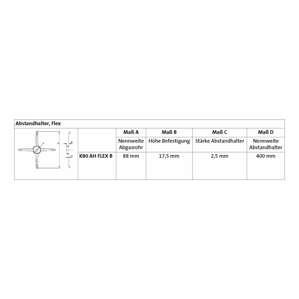 Brötje Abstandhalter für flexibles Abgasrohr, DN 80... BROETJE-661225 4017042661225 (Abb. 3)