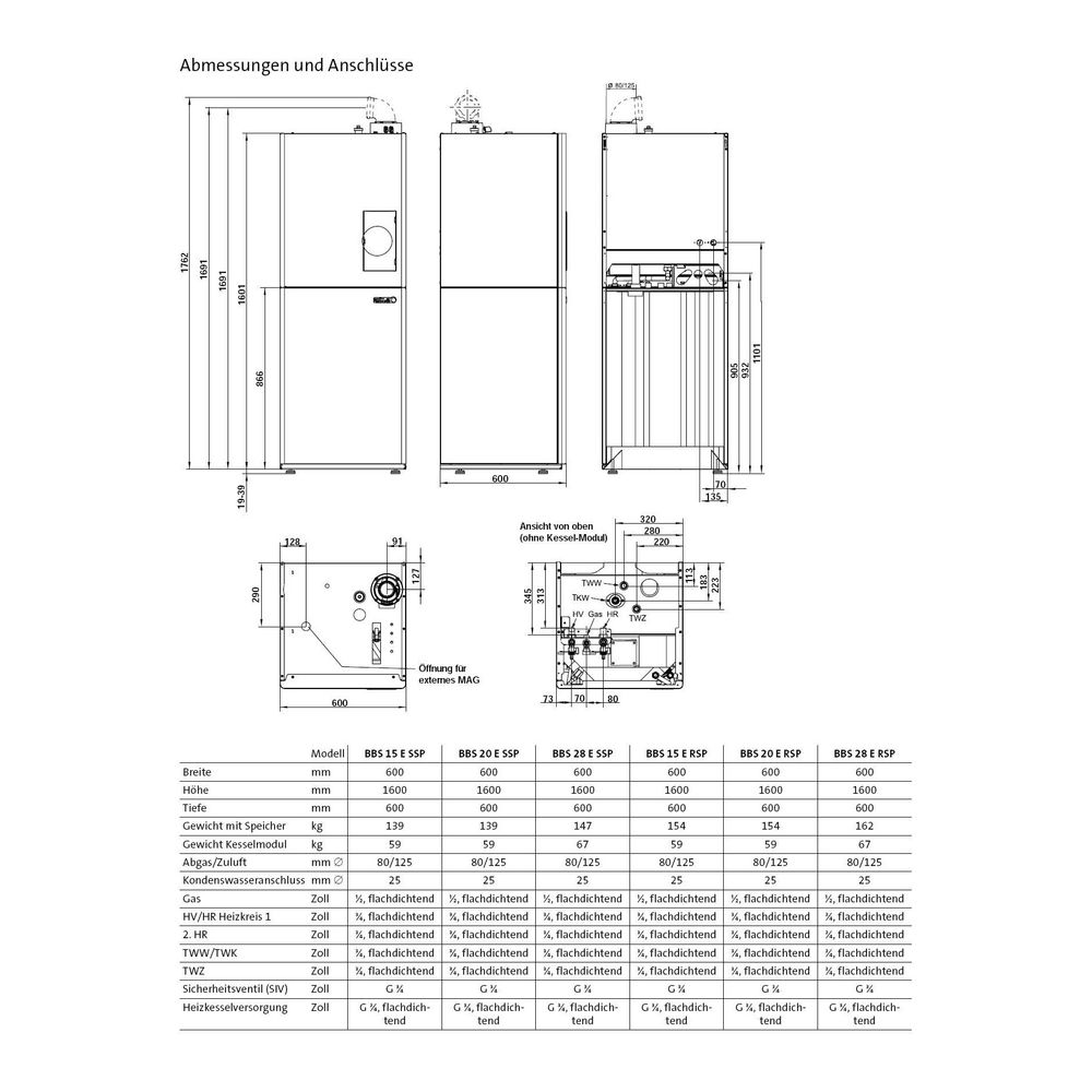 Brötje Schichtenspeicher SSP 135 H, 135l, für Warmwasserbereitung mit Schichtladeprinz... BROETJE-7632100 4017042142229 (Abb. 2)