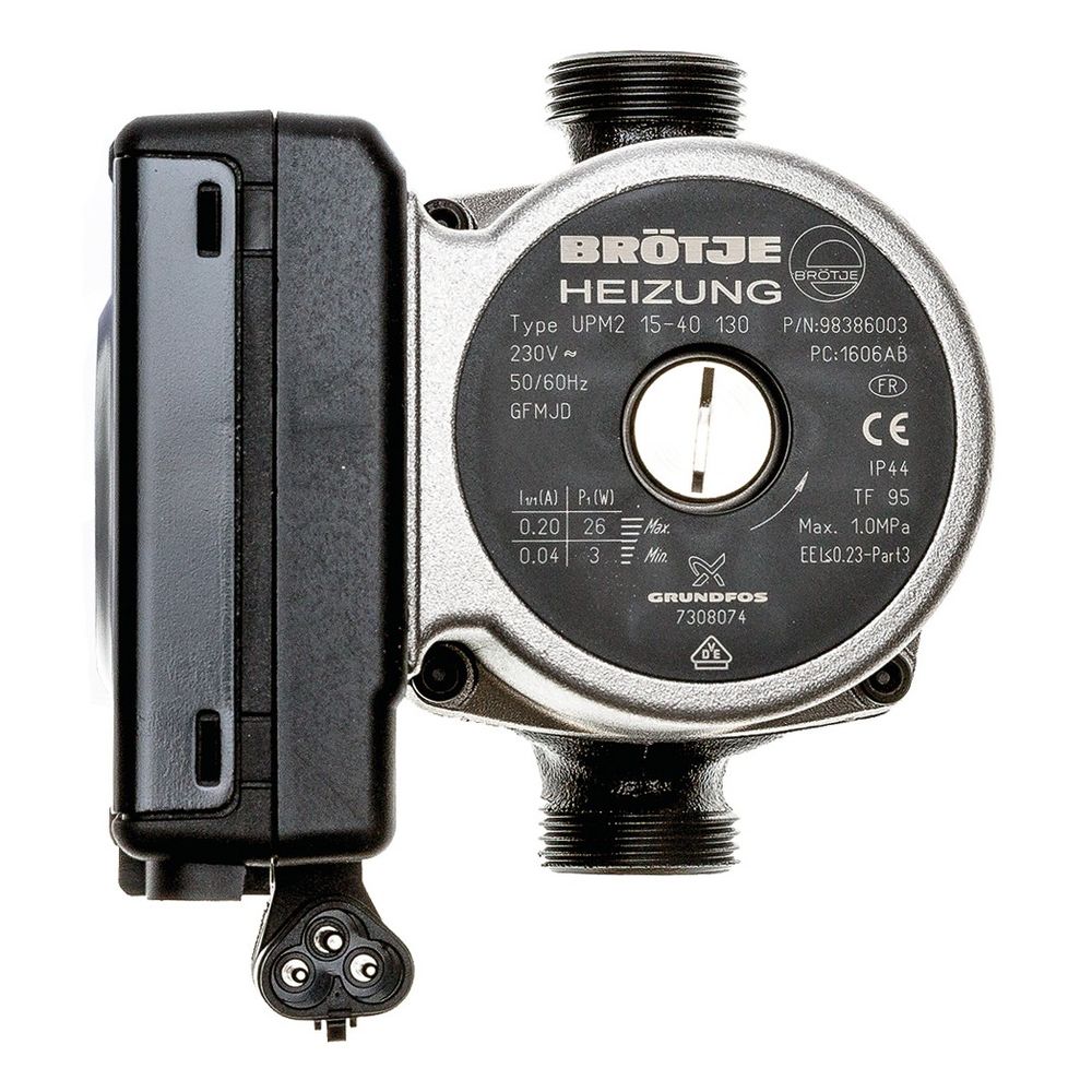 Brötje Pumpe UPM2 15-40, 9 Uhr Stecker... BROETJE-7308205 4017042100588 (Abb. 1)