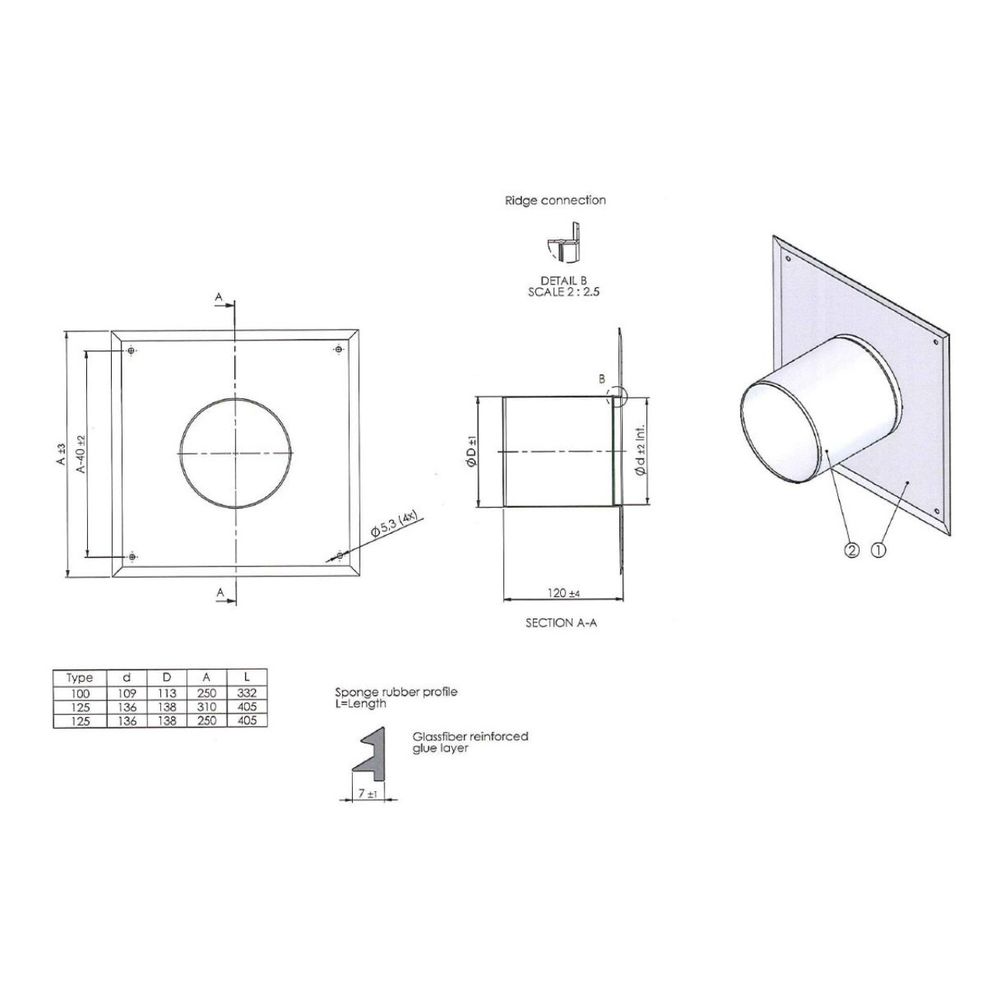 Brötje Schornsteinanschlussstück konzentrisch KSAH 100 AL/PPS, Weiß, DN 60/100, hinten... BROETJE-7308349 4017042107389 (Abb. 2)