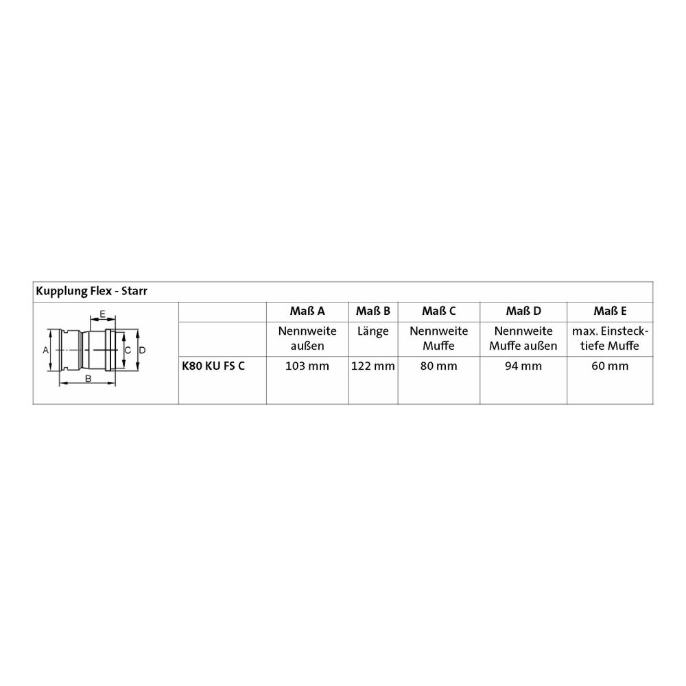 Brötje Kupplung, flexibles Abgassystem K80 KU FS C auf starres Abgassystem... BROETJE-830379 4017042830379 (Abb. 2)