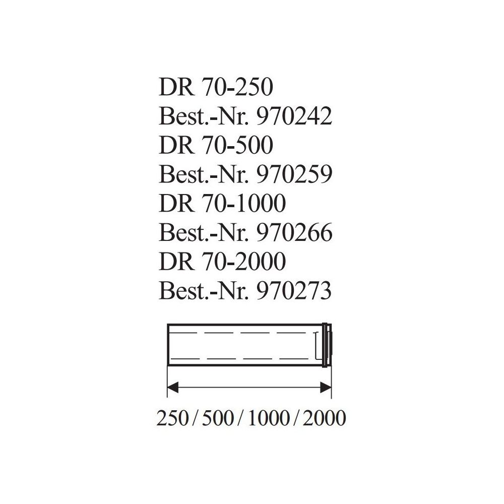 Brötje Abgasrohr DR 70-1000 DN 70/110 Länge 1000mm... BROETJE-970266 4017042970266 (Abb. 3)