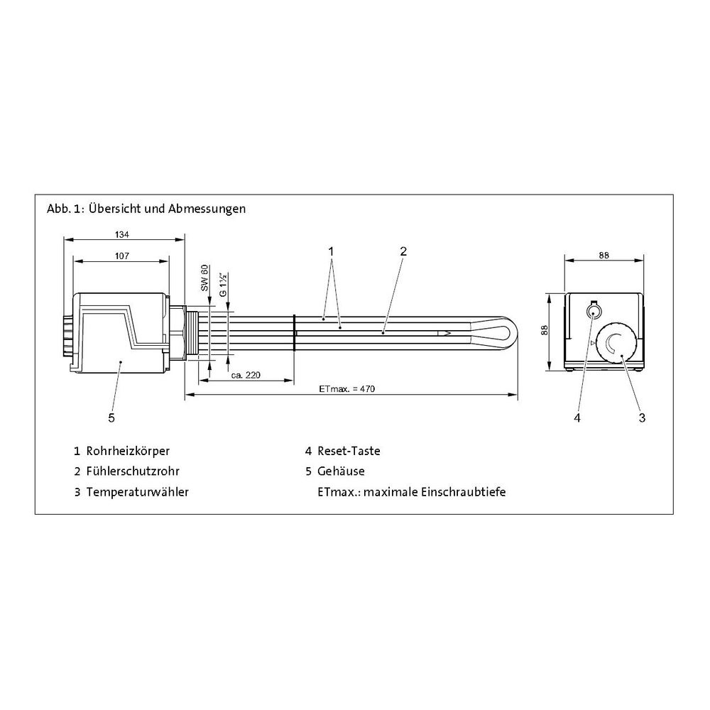 Brötje Zurüstsatz Elektroheizpatrone ZE-EAS 6kW für Speicher EAS 300–500 Serie C, für E... BROETJE-980258 4017042980258 (Abb. 3)