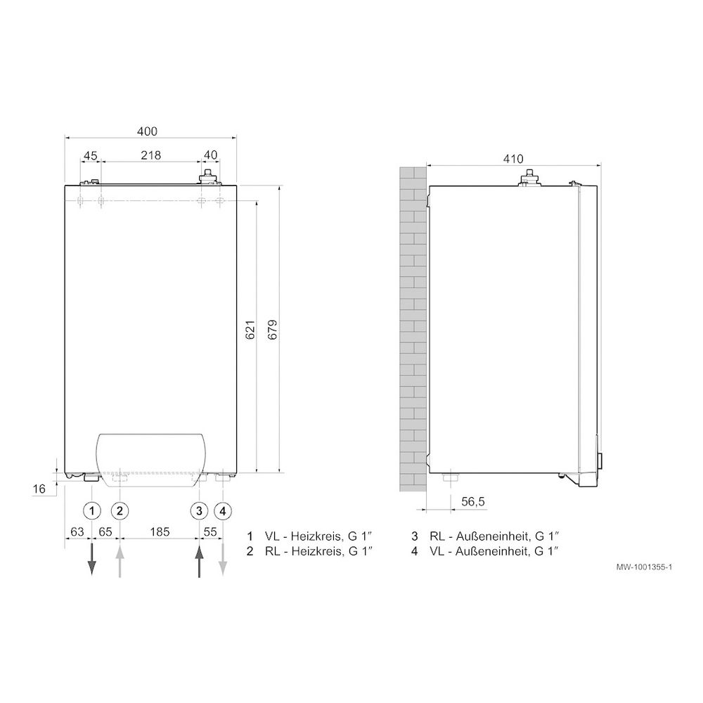 Brötje BLW Mono 8 Luft-Wasser Wärmepumpe Außeneinheit, 9,0kW bei A7/W35, R410A, 230V, ... BROETJE-7764588 4017042227094 (Abb. 3)
