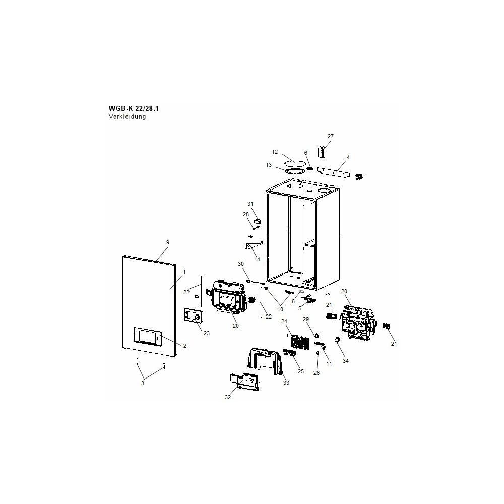 Brötje Gas-Brennwertwandkessel WGB-K 22/28.1, 2,8–13,6kW, 927x580x473mm... BROETJE-7800045 4017042234931 (Abb. 3)
