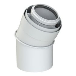 Brötje Bogen 30 Grad konzentrisch K60 KB30, DN 60/100, AL/PPS, Weiß... BROETJE-7308321 4017042107273 (Abb. 1)
