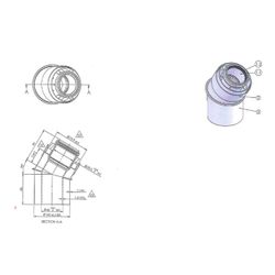 Brötje Bogen 30 Grad konzentrisch K60 KB30, DN 60/100, AL/PPS, Weiß... BROETJE-7308321 4017042107273 (Abb. 1)