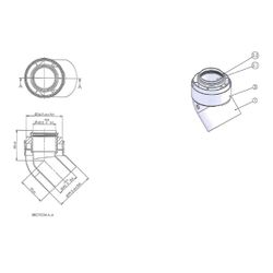 Brötje Bogen 45 Grad konzentrisch K60 KB45, DN 60/100, AL/PPS, Weiß... BROETJE-7308322 4017042107280 (Abb. 1)