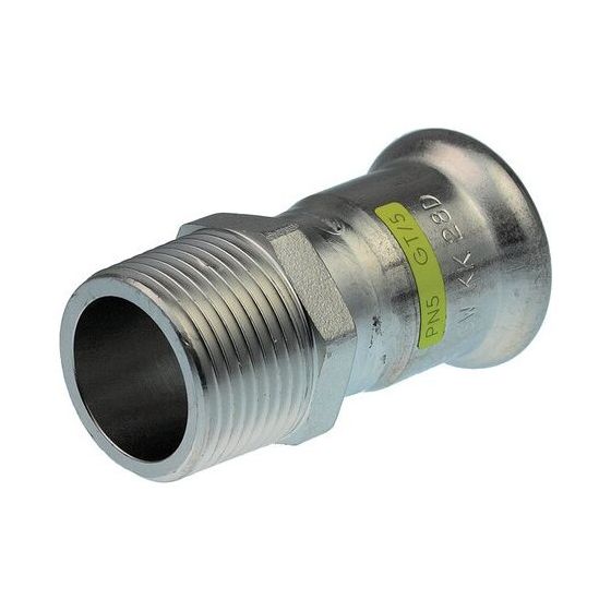 Buderus Logafix Edelstahl Gas Übergangsstück Innen/Außengewinde 22mm x R 1