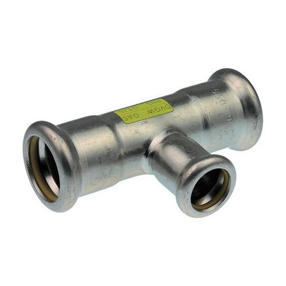 Buderus Logafix Edelstahl Gas T-Stück reduziert Innen/Innen/Innen 18x15x18mm mit M-Presskontur