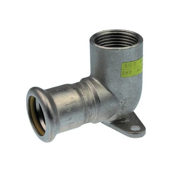 Buderus Logafix Edelstahl Gas Deckenwinkel Innen/Innen 22mm x Rp 3/4