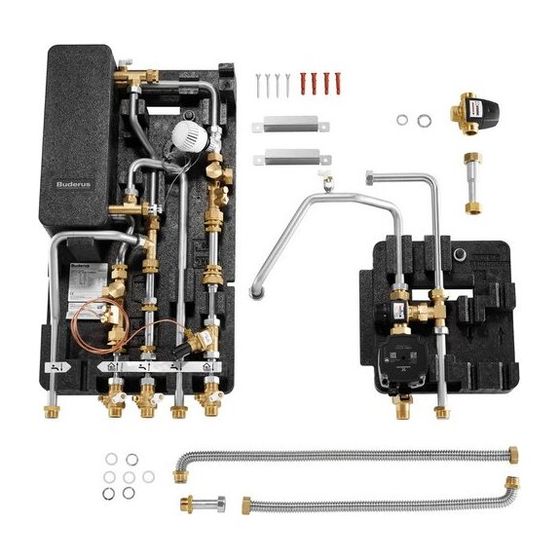 Buderus Logamax Wohnungsstation WS160-35 E kompakt, Modul für gemischten Heizkreis, FB-Verbinder, MAPL, Unterputz-Schrank, TW