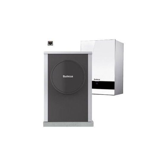 Buderus Logatherm Wärmepumpe WLW196i-2-6, KM R410A, AR B W S plus bivalent silent plus, 6kW bei A7/W35, Weiß