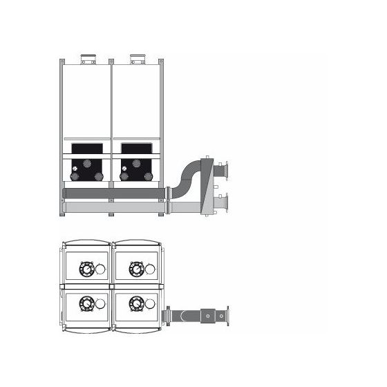 Buderus TR4 Kaskadenunit mit Isolierung ohne Weiche, DN 80, PN 6, Gas R 2, PN 16