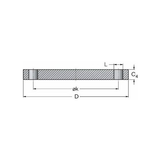 Buderus Blindflansch EN 1092-1 Typ 05, DN 100, PN 16, Werkstoff-Nr. 1.0038