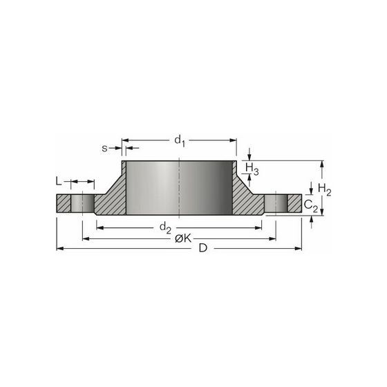 Buderus Vorschweißflansch PN 6, DN 125, 139,7mm, EN 1092-1 Typ 11, Werkstoff-Nr. 1.0038
