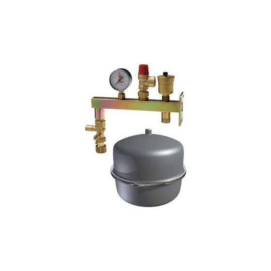 Buderus Solepaket 6-17kW mit Sole-Ausdehnungsgefäß 18L Silber, DN 25