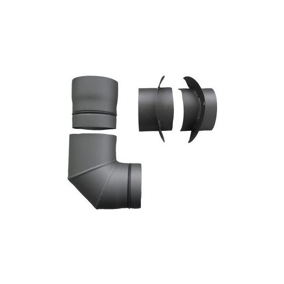 Buderus Anschluss-Set AS01 Black, für Kaminofen Holiday, 4-teilig