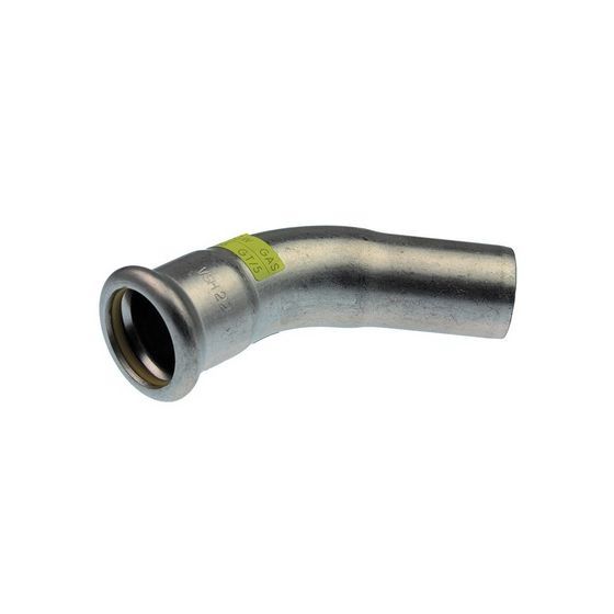 Buderus Logafix Edelstahl Gas Bogen 45 Grad Innen/Außen 42mm mit M-Presskontur