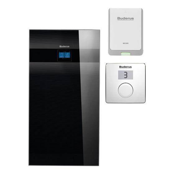 Buderus Logaplus Wärmepumpe WSW196i KM R410A E3 12kW B0/W35, Zubehör Glasverkleidung, Schwarz