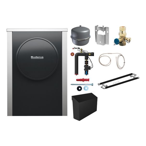 Buderus Logaplus Wärmepumpe WLW196i-6 KM R410A plus WB ODU6.2i S plus, HW-Set HYC25, INPA mit Abdeckung