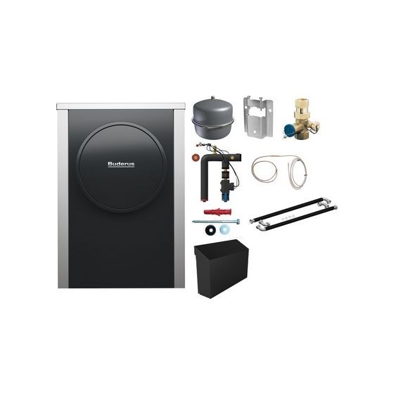 Buderus Logaplus Wärmepumpe WLW196i-6 KM R410A plus WB ODU6.2i S plus, HW-Set HYC25, INPA mit Abdeckung
