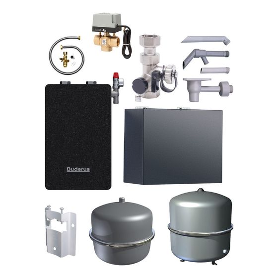 Buderus Logaplus MZ HW-Set, Gas-Brennwertgerät GB182 HW-Set HYC25, 3-Wege-Ventil, BU-H35, MS100