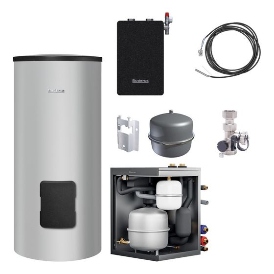 Buderus Logaplus M Hydraulikbox HB120 für Gas-Brennwertgerät GB192i.2 HYB HB120, SH300, HW-Set HYC25 für 1 Heizkreis direkt