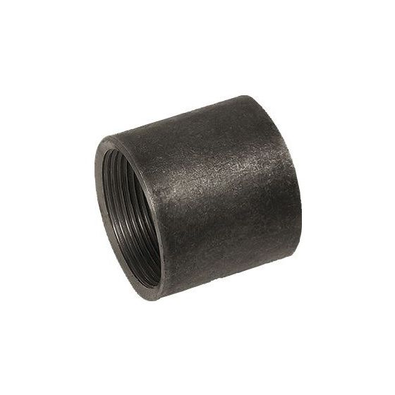 Buderus Stahlmuffe Sonderlänge, Schwarz, 1/2