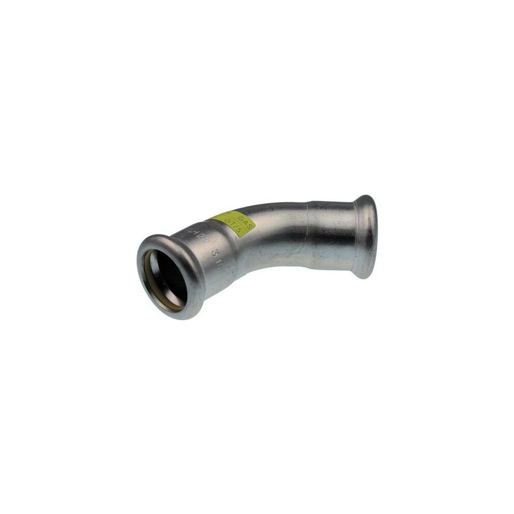 Buderus Logafix Edelstahl Gas Bogen 45 Grad Innen/Innen 15mm mit M-Presskontur... BUDERUS-7738327633 4057749643605 (Abb. 1)