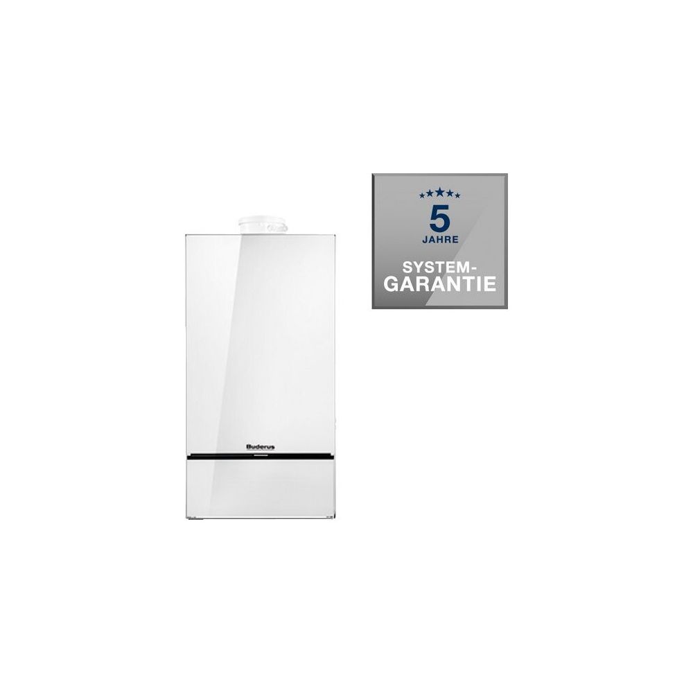 Buderus Gas-Brennwertgerät GB182i.2 KD Logaplus W43 Paket — Buderus GB182i.2 KD Logaplus Gas-Brennwert Paket W43 Aufputz mit BC400, weiß, 20 kW
