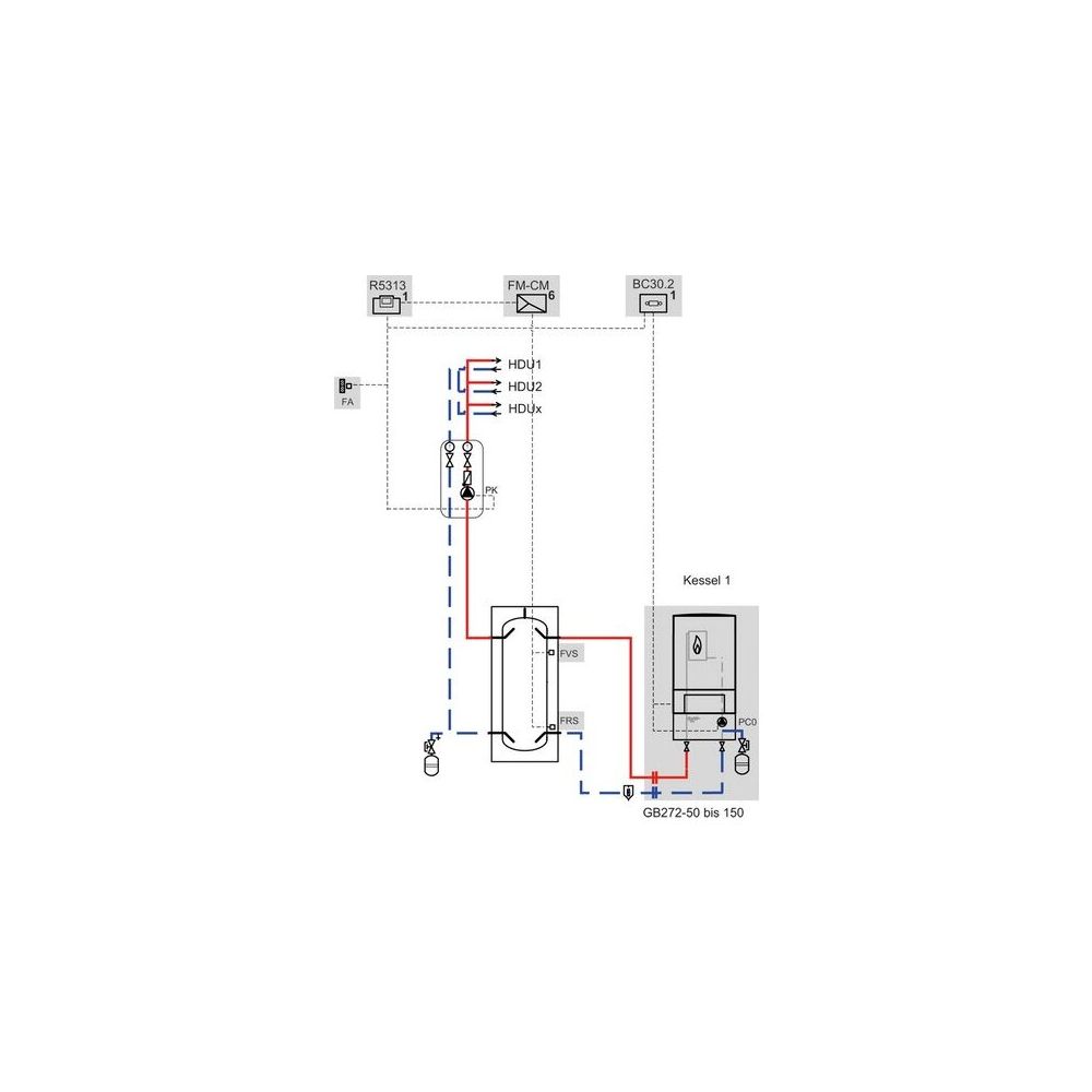 Buderus Logaplus Paket W507, Gas-Brennwertgerät GB272-125H R5313, Pumpgruppe, TL1 o... BUDERUS-7739621294 4062321600747 (Abb. 1)