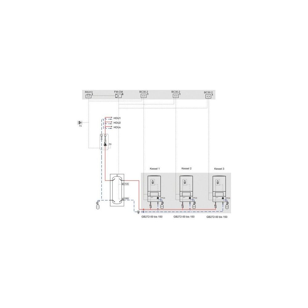 Buderus Logaplus Paket W508 4x Gas-Brennwertgerät GB272-125H R5313, TL4 ohne Wärmet... BUDERUS-7739621307 4062321600877 (Abb. 1)