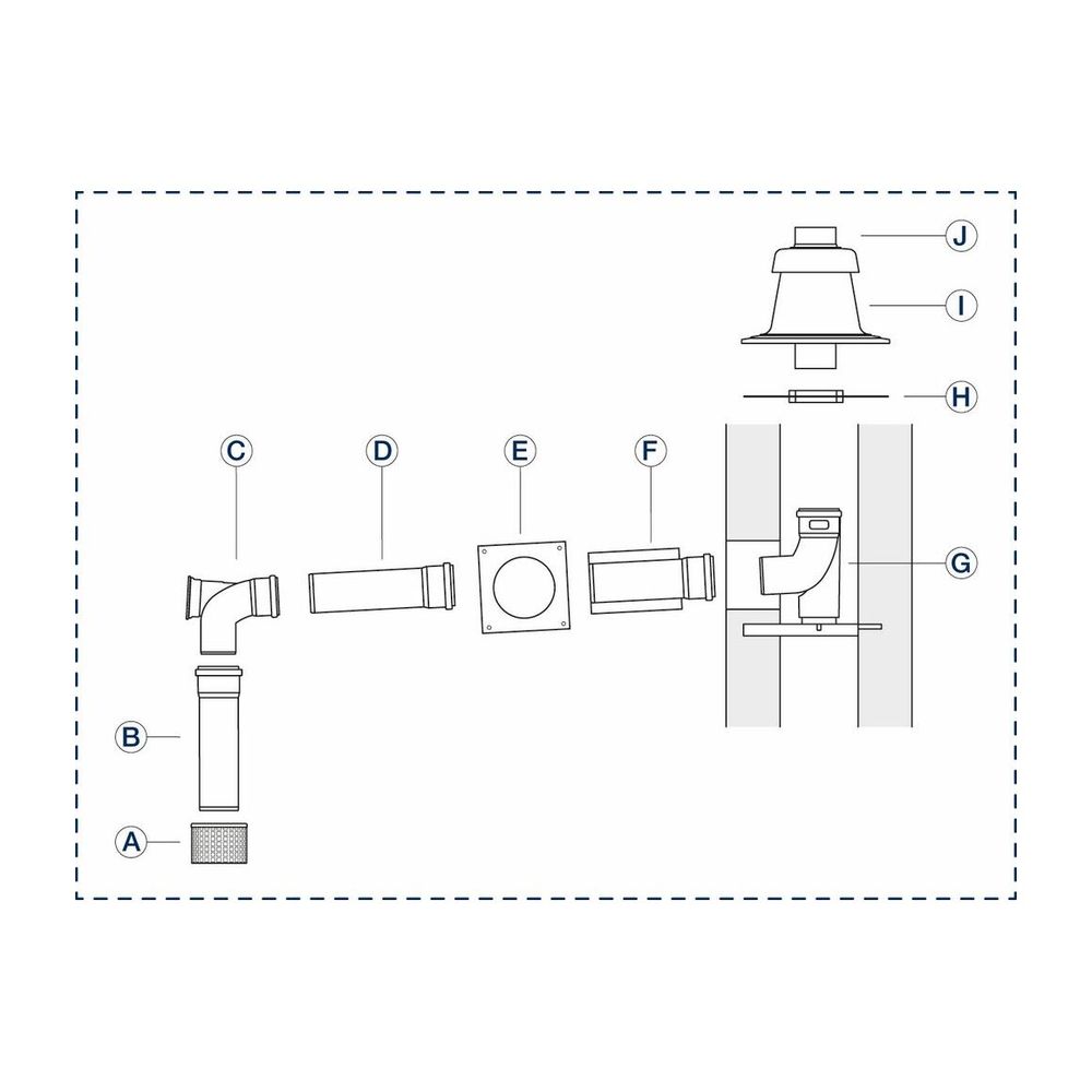 Buderus Grundbausatz GA, d. 110 für Wärmeerzeuger mit KAS nach oben... BUDERUS-7738113082 4062321260217 (Abb. 1)