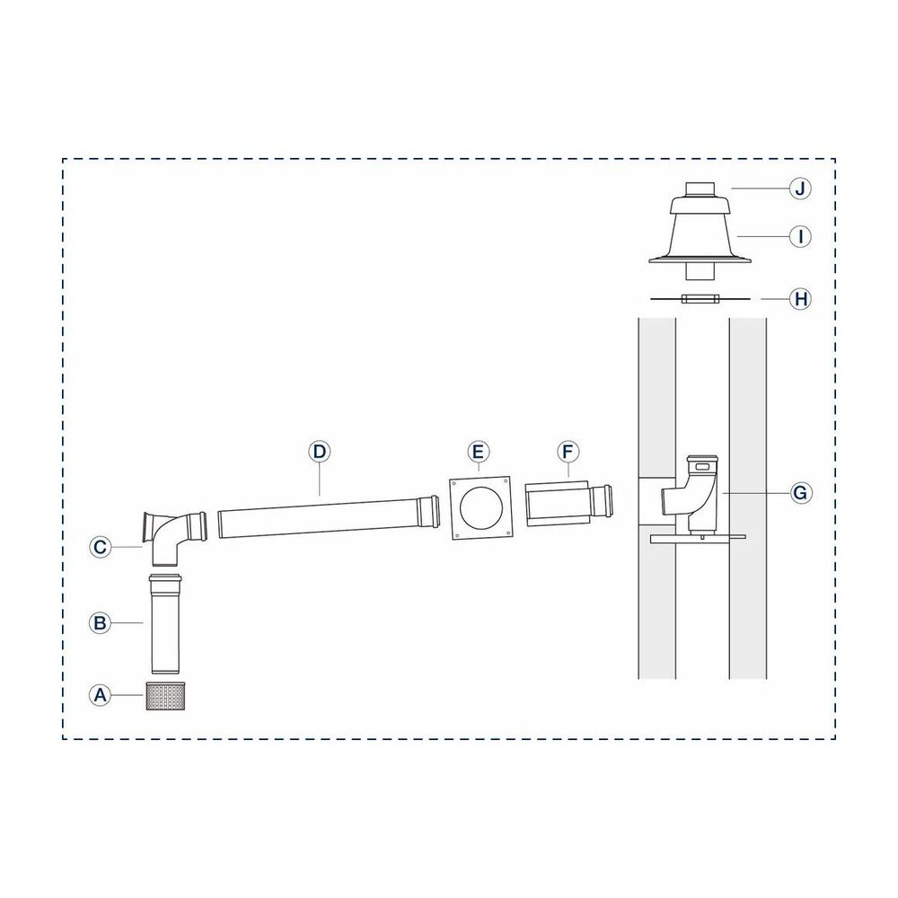 Buderus Grundbausatz GA, d. 80 Edelstahl für Wärmeerzeuger mit KAS nach oben... BUDERUS-7738112561 4057749783998 (Abb. 2)