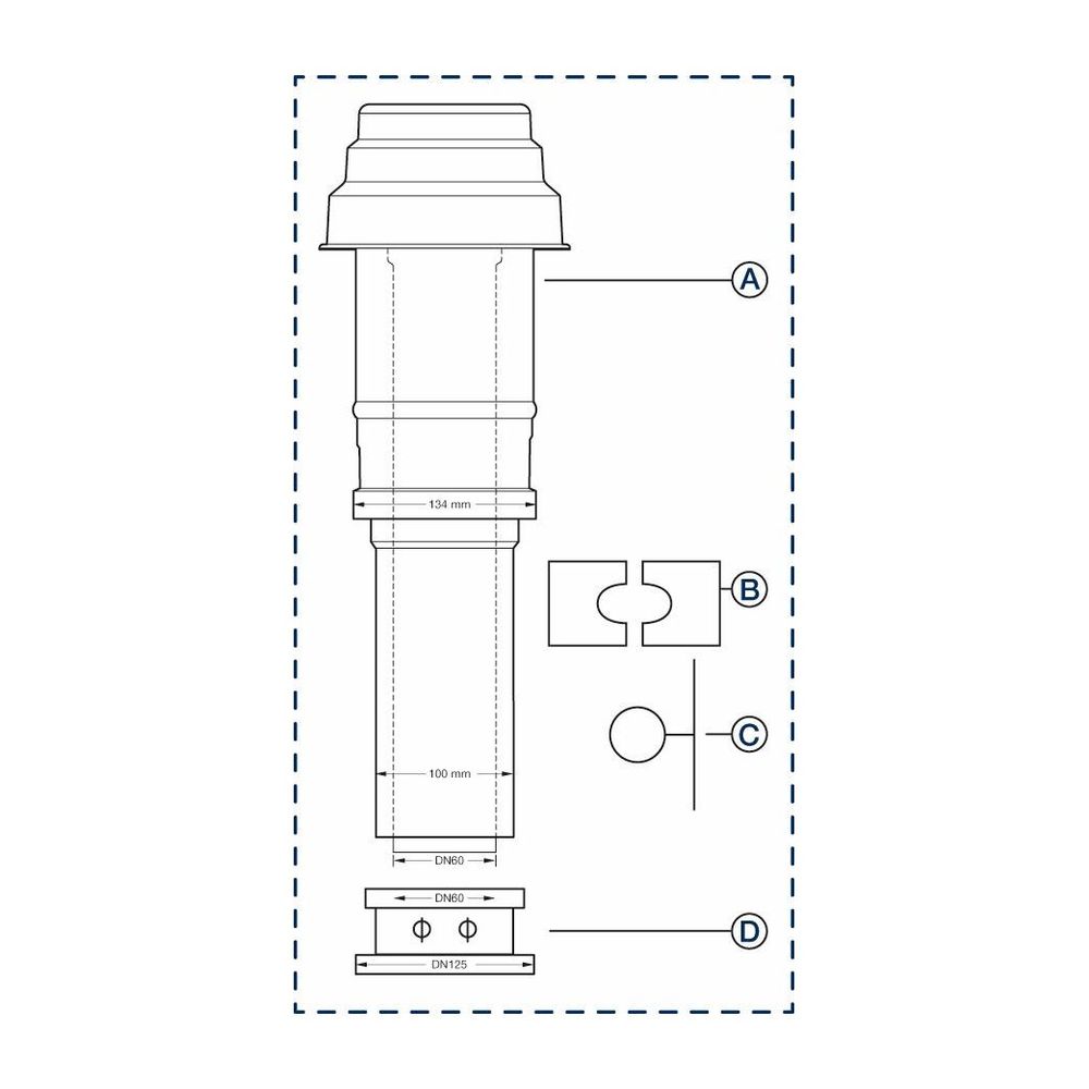 Buderus Grundbausatz DO, d. 60/100mm, Rot... BUDERUS-7738112509 4057749701411 (Abb. 1)