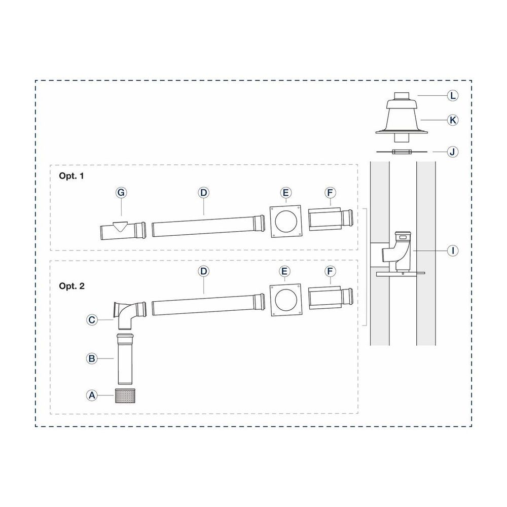 Buderus Grundbausatz GA, d. 80 Edelstahl für Wärmeerzeuger mit KAS nach oben... BUDERUS-7738112561 4057749783998 (Abb. 1)